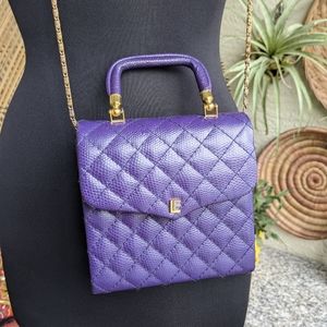 Vintage 70’s Purple Quilted Mini Handbag Crossbody